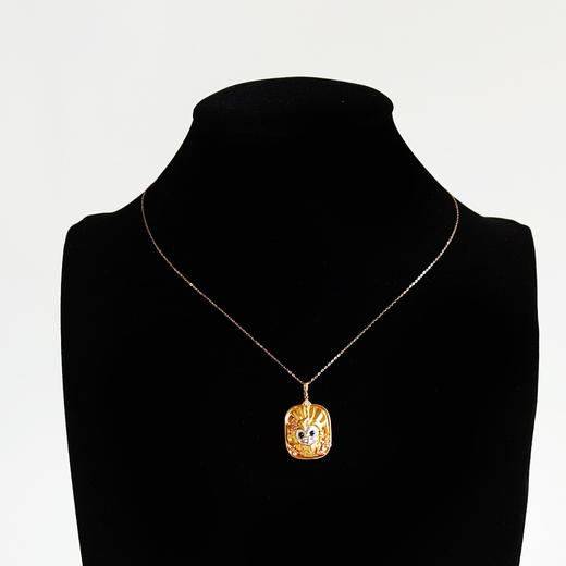 【天然正品】AU750黄金时尚设计款12生肖系列申猴造型配钻石吊坠项链 040526NJS33 商品图7