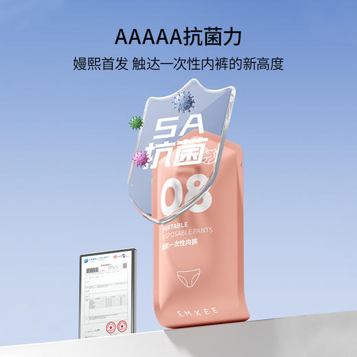 【新会员福利】拍3件立减，到手3盒装15条，仅需44.9元！EMXEE嫚熙日抛内裤(5A级抗菌)5条装 商品图3