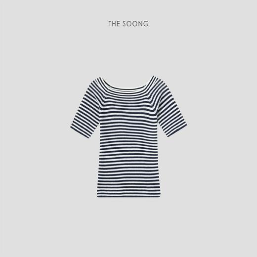 THESOONG|"经典百搭"法式条纹柔和配色不挑肤短袖上衣9067 商品图2