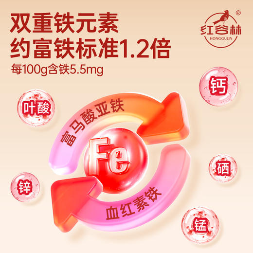 红谷林低GI无糖红稗富铁红养全麦饼干谷物孕产妇儿童代餐饱腹含铁小零食 商品图3