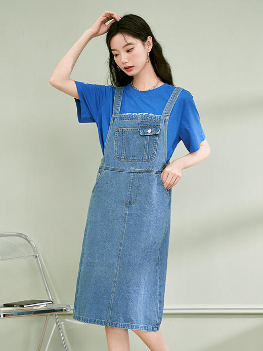 复古牛仔背带裙女夏季新款减龄时尚百搭学院风休闲LTC39246 商品图1