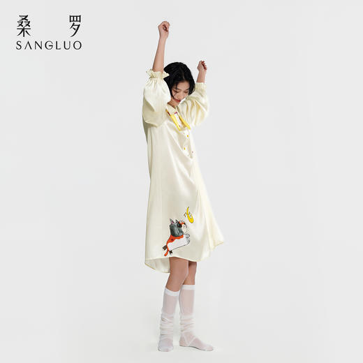 果果的星空』桑罗孤独症儿童联名系列100%桑蚕丝真丝睡裙女可外穿 商品图1