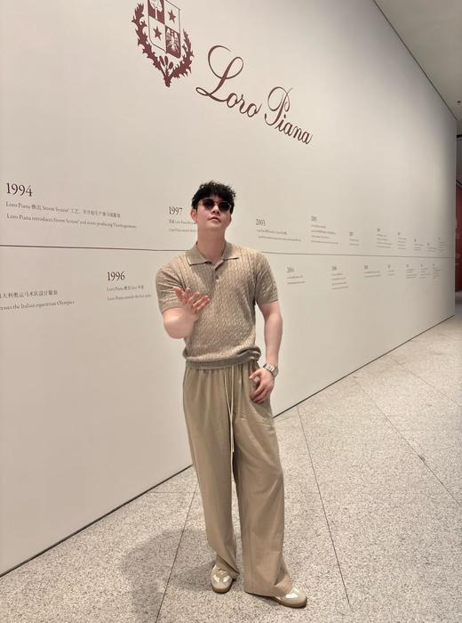 L/P同款亚麻松紧腰薄款直筒长裤 商品图1