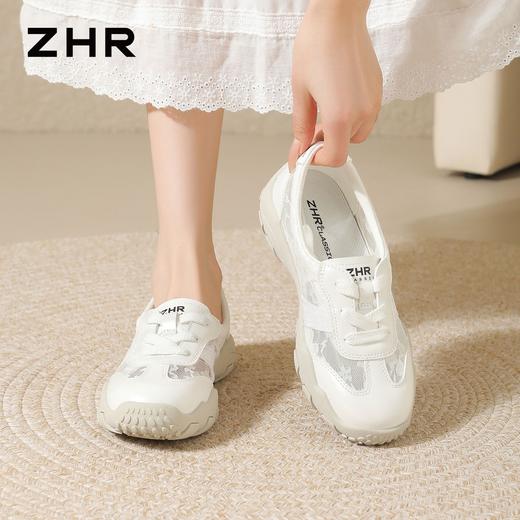 ZHR软底复古运动休闲鞋女2026夏新款网面透气阿甘鞋百搭德训鞋女 商品图2