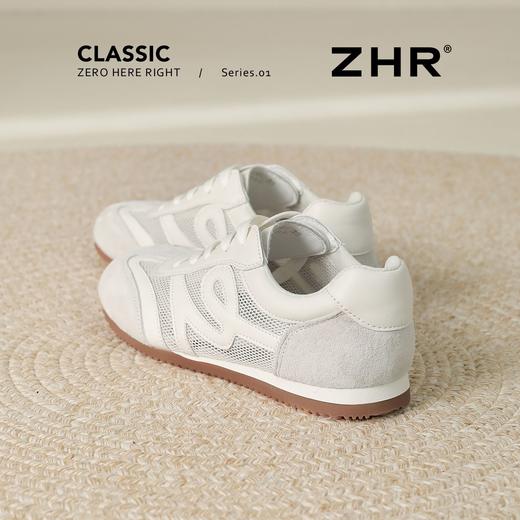 【头层猪皮】ZHR复古德训鞋女2026夏季网面透气运动小白鞋休闲鞋 商品图8