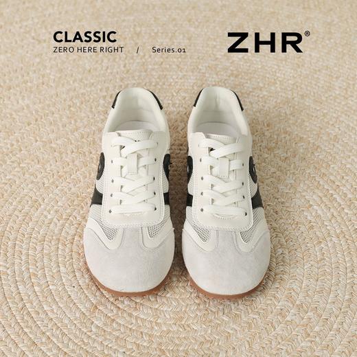 【头层猪皮】ZHR复古德训鞋女2026夏季网面透气运动小白鞋休闲鞋 商品图5