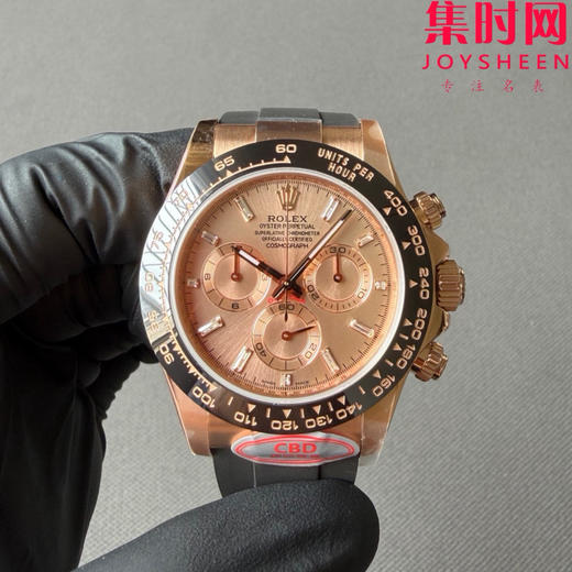 CBD配重版 劳力士宇宙计型迪通拿计时系列 全玫金 冰糖T钻 胶带款 重量150克+ 迪通拿配重版 4130一体机 男士腕表 商品图0