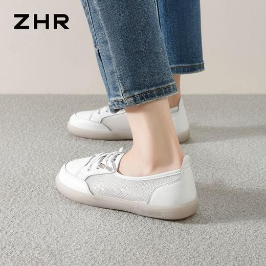 ZHR则则透气网面德训鞋平底小白鞋女鞋夏季新款轻便百搭休闲鞋子 商品图3