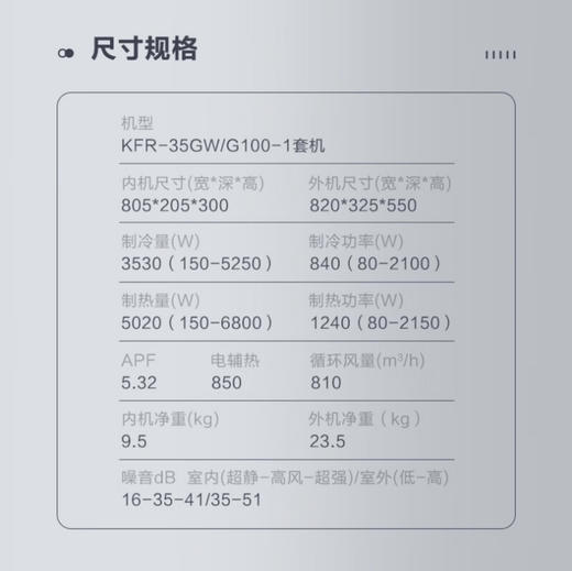 海尔（Haier）空调 KFR-35GW/G100-1 商品图6