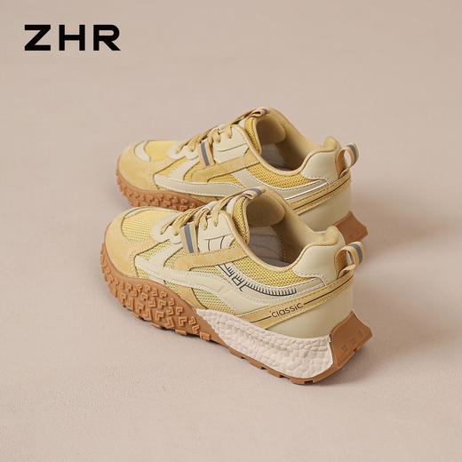 ZHR猪皮革新年红厚底德训鞋内增高阿甘鞋女春季新款休闲运动鞋女 商品图6