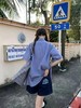 韩国单~百搭显瘦美式复古牛角包刺绣短裤 商品缩略图0