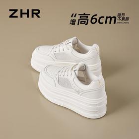 ZHR则则网面厚底小白鞋2026夏季轻便透气小个子增高松糕爆款板鞋