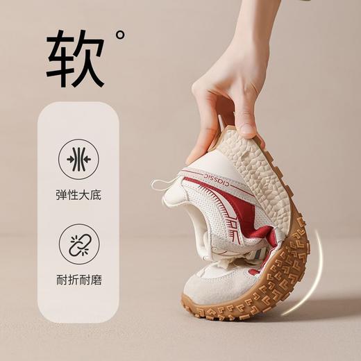 ZHR猪皮革新年红厚底德训鞋内增高阿甘鞋女春季新款休闲运动鞋女 商品图8