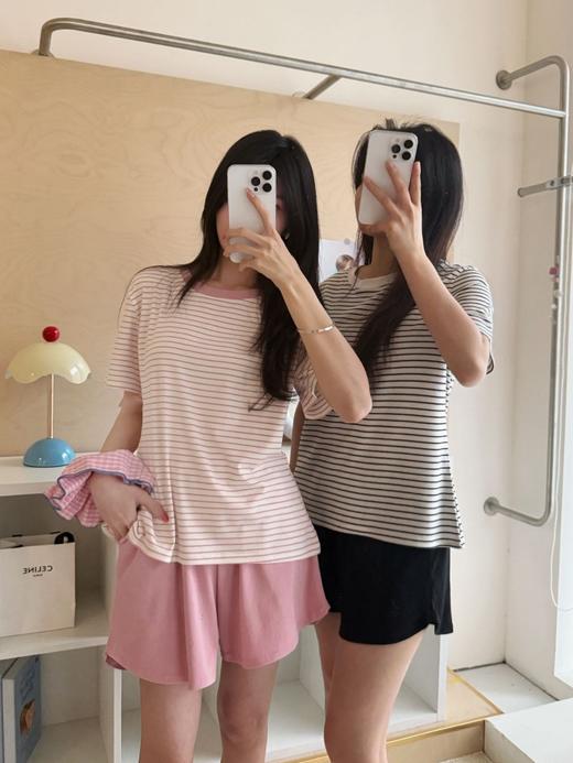  Ca*iKe*n  宅家的快乐  欧尼条纹套装 商品图3