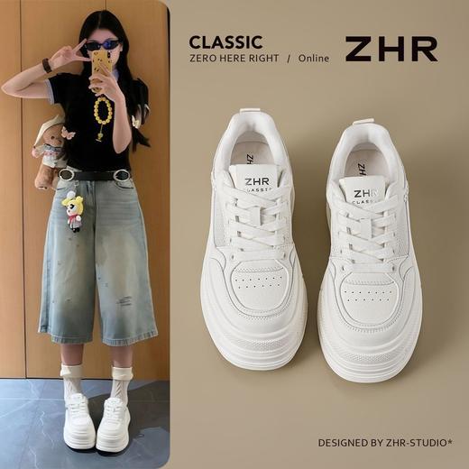 ZHR则则网面厚底小白鞋2026夏季轻便透气小个子增高松糕爆款板鞋 商品图1