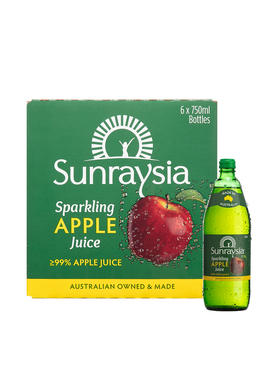 MM 山姆 Sunraysia澳大利亚进口 苹果汁汽水 750ml*6