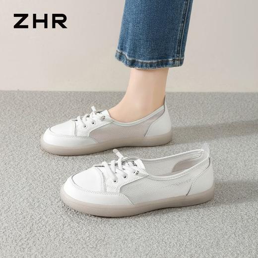 ZHR则则透气网面德训鞋平底小白鞋女鞋夏季新款轻便百搭休闲鞋子 商品图4