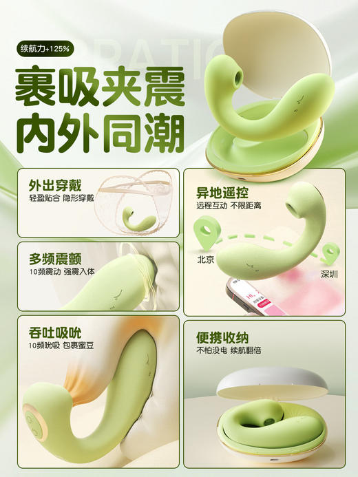谜姬 淘气鲸跳蛋吮吸震动蓄电收纳 商品图1