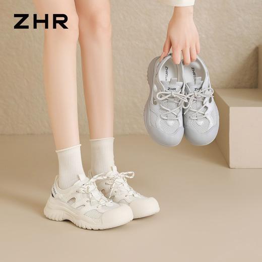 ZHR则则增高3CM户外休闲鞋女2026夏季新款镂空透气徒步百搭轻便鞋 商品图5