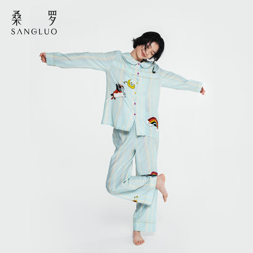果果的星空』桑罗孤独症儿童联名系列桑蚕丝真丝睡衣女可外穿睡裙枕套眼罩 商品图10