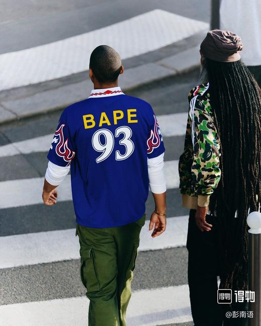 Ad originals × BAPE 联名款 SSL FLAME JERSEY 火焰图案套头舒适运动短袖polo衫 商品图1