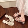 【YW】无忧购“5.20 告白季·甜蜜礼遇”韩式ins风银色透明高跟凉鞋女仙女风粗跟凉拖鞋7702（截单后3-5天发货） 商品缩略图0