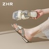 ZHR则则法式缎面水钻厚底拖鞋2026夏季新款软底优雅增高凉鞋单鞋 商品缩略图5