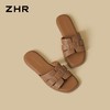 ZHR则则头层牛皮洋气网红拖鞋女鞋2026新款夏季外穿平底沙滩凉鞋 商品缩略图2
