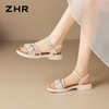 ZHR则则复古水钻一字厚底增高凉鞋2026夏季新款百搭女鞋轻便粗跟 商品缩略图5