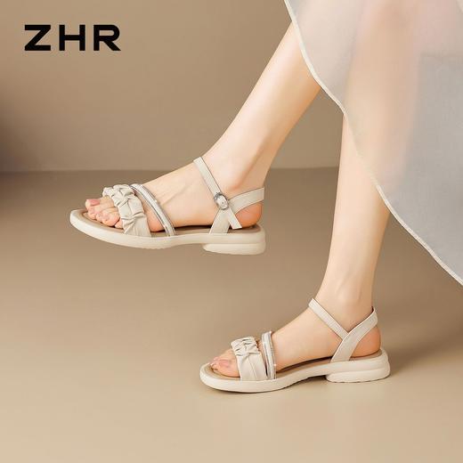 ZHR则则复古水钻一字厚底增高凉鞋2026夏季新款百搭女鞋轻便粗跟 商品图5