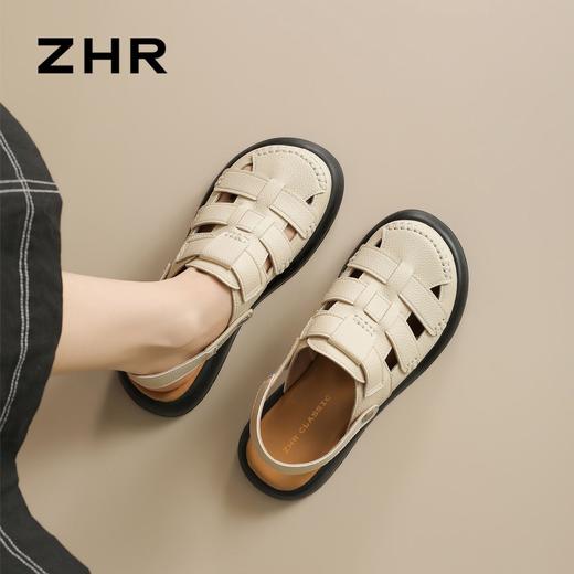 ZHR罗马凉鞋女2026夏季新款复古网面透气舒适增高可调节两穿凉鞋 商品图8