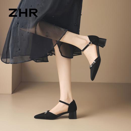 ZHR则则法式水钻链条包头中空凉鞋2026夏季新款轻便百搭舒适女鞋 商品图8