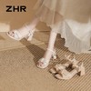 ZHR则则法式珍珠网纱方头粗跟凉鞋优雅2026夏季新款百搭女鞋气质 商品缩略图1