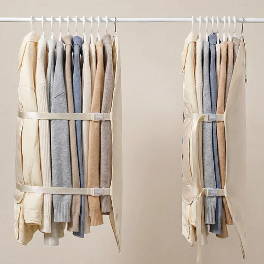 摩登主妇羽绒服压缩收纳板套衣服大衣防尘罩挂式家用衣柜收纳神器 商品图1