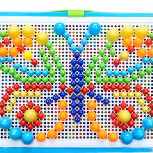 【百变造型蘑菇钉】大小颗粒蘑菇钉玩具 宝宝益智幼儿早教塑料3d立体拼图儿童拼图 商品图4