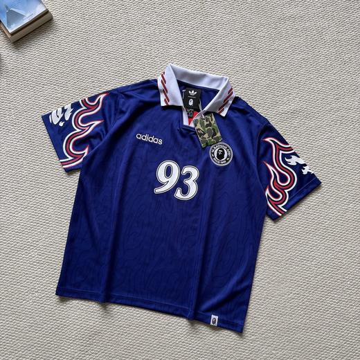 Ad originals × BAPE 联名款 SSL FLAME JERSEY 火焰图案套头舒适运动短袖polo衫 商品图5