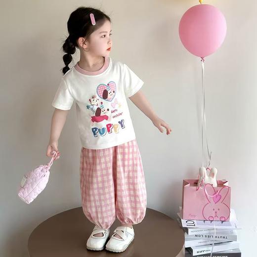 童洛萌女童夏季短袖长裤套装卡通可爱立体T恤九分裤两件套新款洋气90-150 商品图0