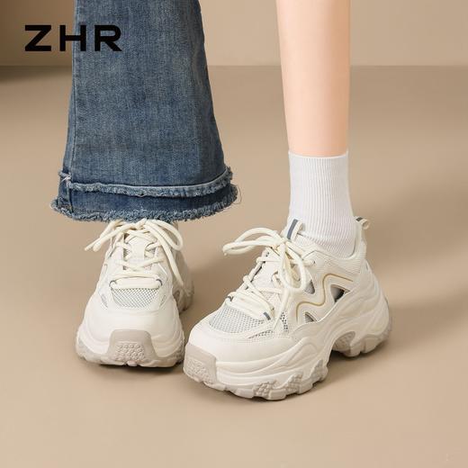 ZHR网面透气老爹鞋厚底增高休闲运动鞋2026夏季新款小个子增高鞋 商品图4