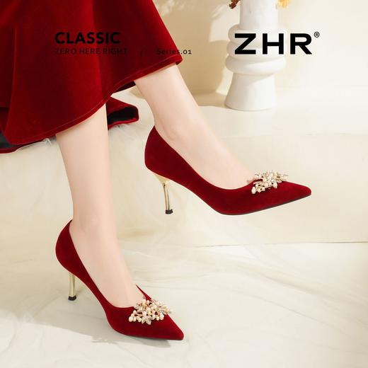 ZHR则则轻奢时髦珍珠钻饰单鞋女鞋2026新款7.5cm高跟气质婚鞋婚礼 商品图7