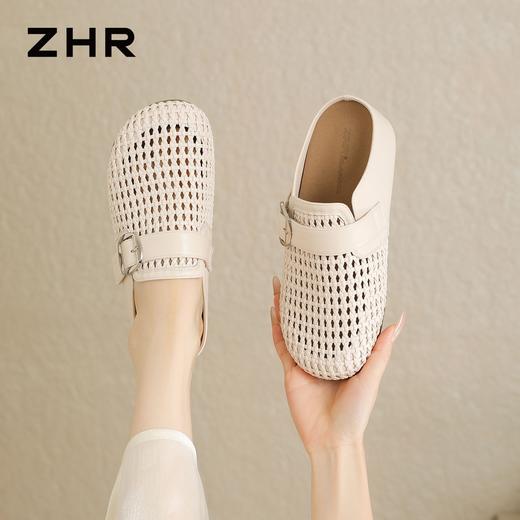 ZHR则则厚底包头半拖鞋女2026夏季新款外穿增高不累脚编织穆勒鞋 商品图8