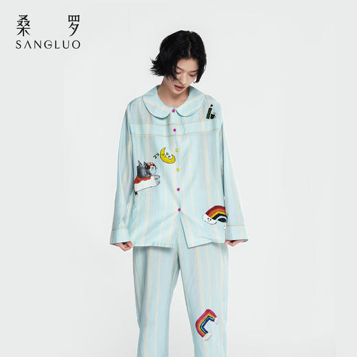 果果的星空』桑罗孤独症儿童联名系列桑蚕丝真丝睡衣女可外穿睡裙枕套眼罩 商品图11
