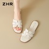 ZHR则则头层牛皮洋气网红拖鞋女鞋2026新款夏季外穿平底沙滩凉鞋 商品缩略图6