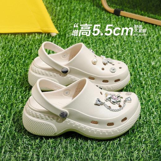 ZHR增高5.5CM厚底洞洞鞋EVA防滑防臭女款春夏款时尚包头外穿拖鞋 商品图1