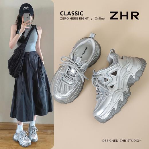 ZHR网面透气老爹鞋厚底增高休闲运动鞋2026夏季新款小个子增高鞋 商品图2