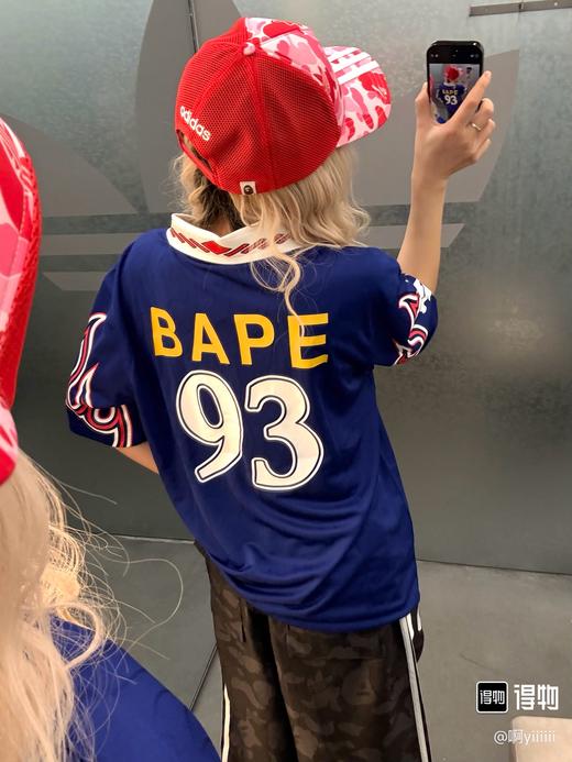 Ad originals × BAPE 联名款 SSL FLAME JERSEY 火焰图案套头舒适运动短袖polo衫 商品图4