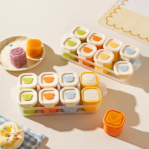 摩登主妇婴儿辅食冷冻格分装肉泥浓汤宝可蒸煮食品级冰块冰格模具 商品图1
