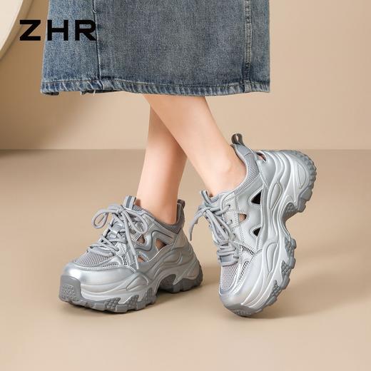 ZHR网面透气老爹鞋厚底增高休闲运动鞋2026夏季新款小个子增高鞋 商品图9