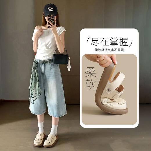 ZHR罗马凉鞋女2026夏季新款复古网面透气舒适增高可调节两穿凉鞋 商品图3