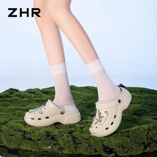 ZHR则则【增高5.5cm】蝴蝶结小熊鞋花洞洞鞋2026夏季新款透气拖鞋 商品图9