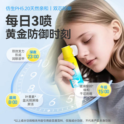 【下单赠护眼贴5贴*1盒】睛精灵 叶黄素护眼喷雾 60ml*2瓶  可以喷的洗眼液 成分简单 青少年友好 洗护润三合一 深层滋润 商品图0